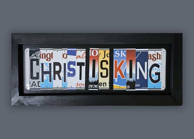 Custom Wooden Letter Signs from License Plates